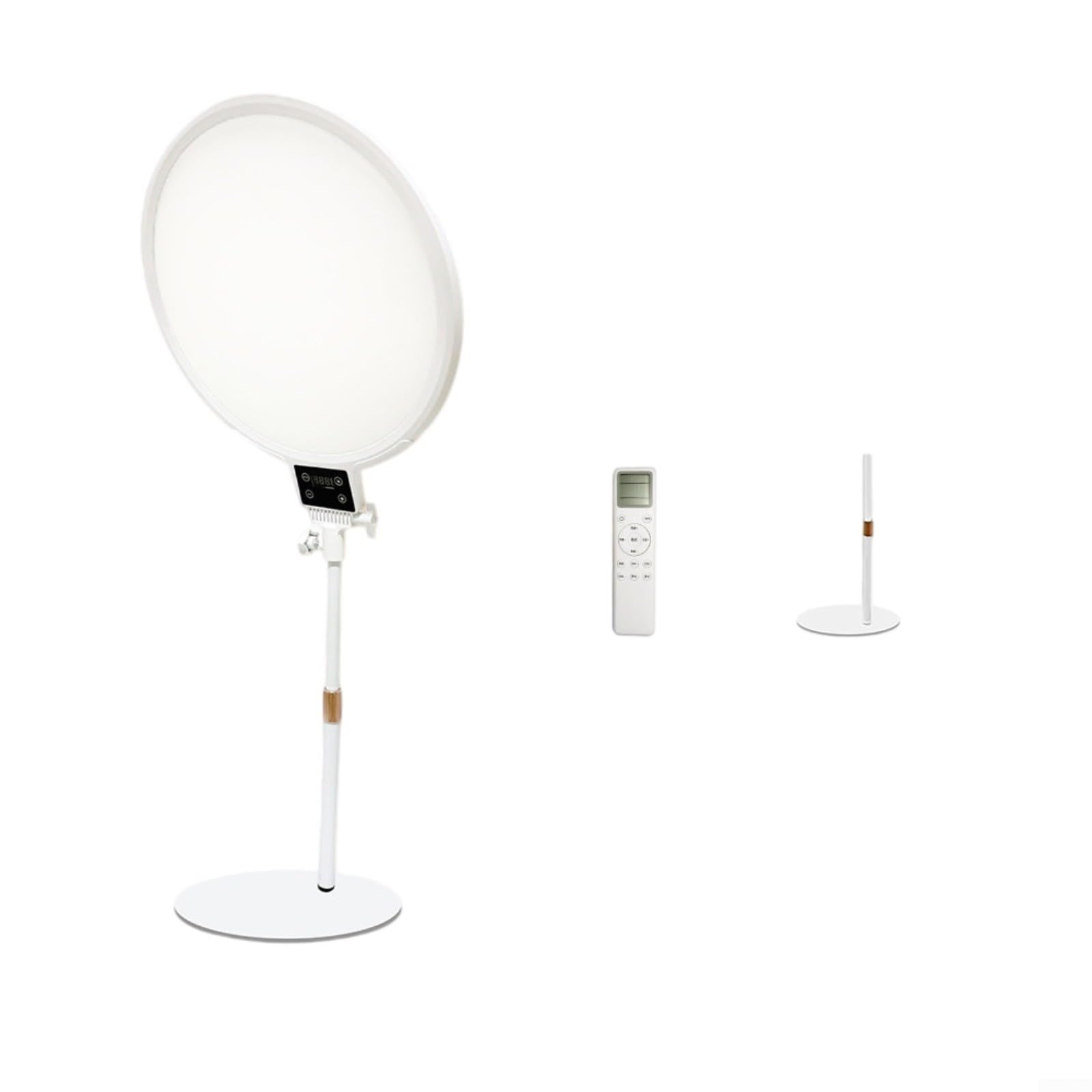 Luce ad anello a LED dimmerabile, con display Ultra HD, luce morbida per Live Streaming, selfie e videoconferenze, regolazione flessibile dell'angolo, bianco (bianco A)