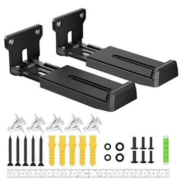 ZUOLACO Suporte de parede Soundbar para Samsung, Bose, Vizio, LG, Sony, JBL, Sonos e mais suportes de barra de som sob TV, comporta até 15 kg, profundidade ajustável de 9 a 16 cm, prateleira de barra