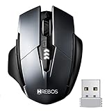 Mouse Gamer Sem Fio Recarregável Easy Gaming – 1600 DPI Ajustável, Cliques Silenciosos, Design Ergonômico, USB 2.4GHz, Óptico Preciso, Bateria de Longa Duração para Jogos e Escritório
