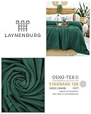 LAYNENBURG Premium Frottee Decke 150x200 cm - 100% Baumwolle - Dünne & Leichte Sommerdecke - Baumwolldecke als Sofa- & Bettdecke - Frottierdecke & Kühlende (Dunkelgrün)