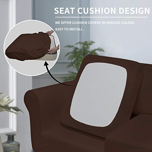 Image of Easy-Going 4 Pieces Oversized Stretch Couch Cover for Dogs Washable | Sectional Sofa Slipcover for 3 Separate Cushion Couch - Elastic Furniture Protector for Pets, Kids Coffee