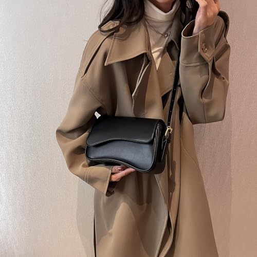 Image of Shoulder Bag for women Y2K Crossbody Vegan Leather Purse Straps Retro Clutch Hobo Hadbags with 2 Removable