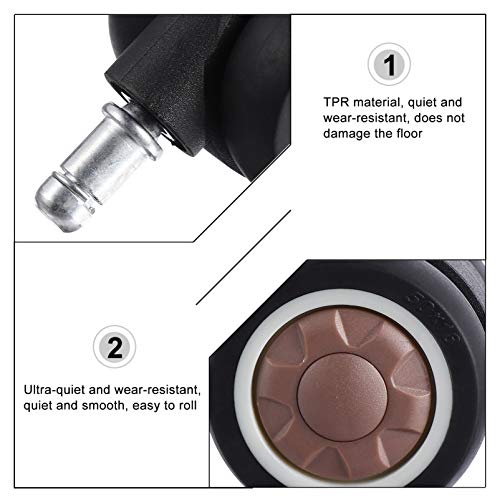 ULTECHNOVO 5Pcs Rodas Giratórias para Serviço Pesado Tpr Ruído Rodízio Giratório Com Travamento Roda
