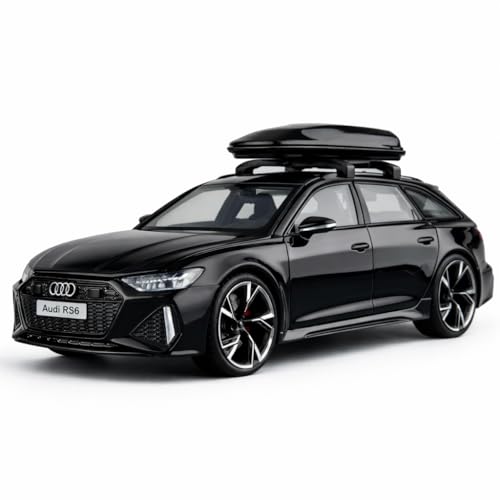 Image of Invite 1:32 Scale Audi RS6 Alloy Die-Cast Car Model with Door-Activated Light & Sound | Openable Doors, Hood & Trunk | Metal Toy Car for Kids & Collectors (No Pull Back) (Black Color)