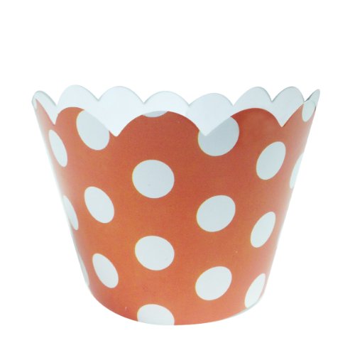 Wrapables Standard Size Polka Dots Cupcake Wrappers (Set of 20), Orange