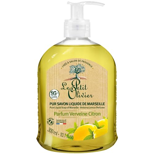 LE PETIT OLIVIER - Lot de 12 - Pur Savon Liquide de Marseille - Parfum Verveine Citron de la Région de Grasse - Nettoie la Peau en Douceur - 95% d'Origine...