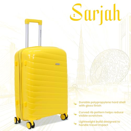 Image of Sarjah Polypropylene Suitcase Trolley Bag | Durable Hard Shell | TSA-Type Lock, 360 Dual Spinner Wheels, Aviation-Grade Telescopic Handle, Matte-Gloss Finish