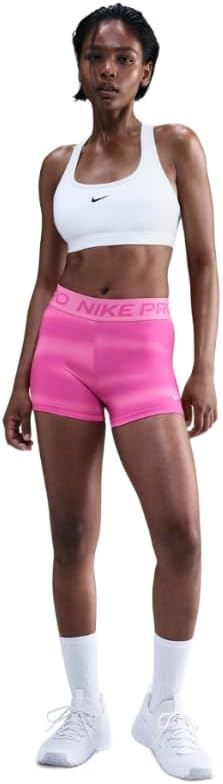 Nike Women's Mid Rise 3" Compression/Biker Training/Running Shorts, Playful Pink