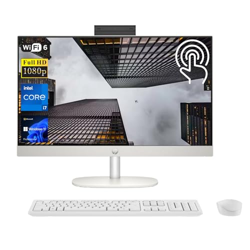 Image of HP 23.8 inch i7 Business All-in-One Desktop, 23.8 inch FHD Touchscreen, Intel i7-1355U, 128GB RAM, 8TB PCIe SSD, Wireless KB & Mouse, HDMI, RJ-45, Wi-Fi 6, Windows 11 Pro, Silver