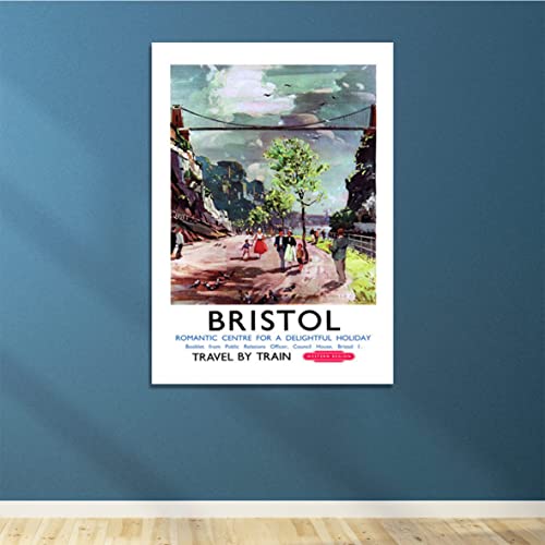 Affiche de voyage Bristol British Railways encadrée pour habiller un petit mur