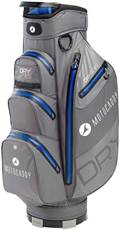 Motocaddy Waterproof Golf Cart Bag - Dry-Series - 14 Full-Length Dividers, 7 Pockets, & Insulated Food and Beverage Pocket, Ultra-Lightweight (Blue)