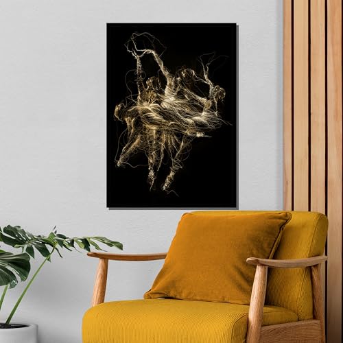 Tableau sur toile danse du ballet doré art abstrait maison