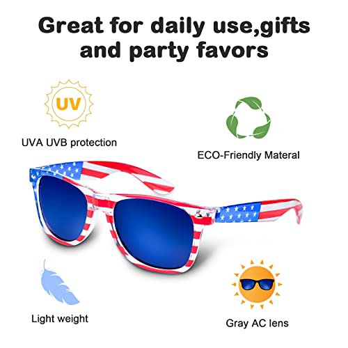 4th of July Decorations, 4th of July/Fourth of July Accessories Memorial Day Patriotic American Flag Sunglasses 3PCS3