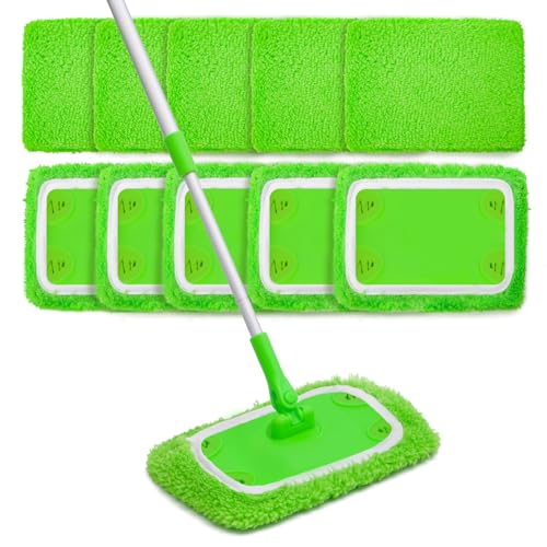 10 Pièces Panni Cattura Polvere, Panni Lavapavimenti per Uso Umido e Secco, Riutilizzabili Straccio Pavimenti per Diversi Tipi di Pavimenti Comuni, Verde