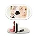 Makeup Mirror Lighted Lamp LED Tabletop Swivel Vanity Mirror Travel Portable Cordless Rechargeable Battery Powered Elliptical Natural Light Touch Screen Desk 360 Degree Free Rotation (white) on sales