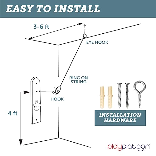 Image of Play Platoon Hook and Ring Toss Bar Game for Adults - Wood Toss Ring Game for Adults - Perfect Home, Basements, & Bar Gifts