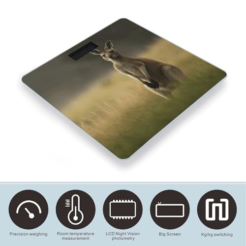 Báscula digital de baño con diseño de canguro y vidrio templado miniatura 2