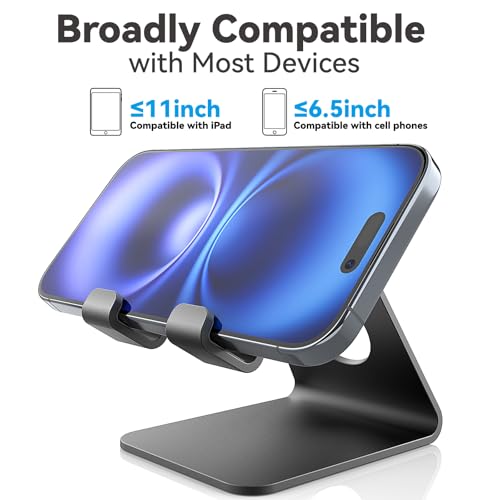 Support téléphone aluminium noir au design épuré pour iPhone 13 Pro Max