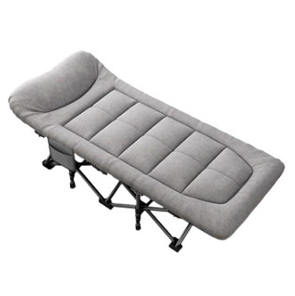 Lit inclinable portable gris pour sieste au bureau et couchage d'appoint