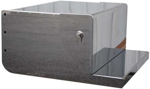 Technical Precision Replacement for Peterbilt 379 Year 1997 Stainless Steel Rounded Battery Box with Locks