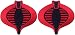 Set of 2 GI JOE Cobra Red & Black Logo Embroidered Patches [3.5 inches]