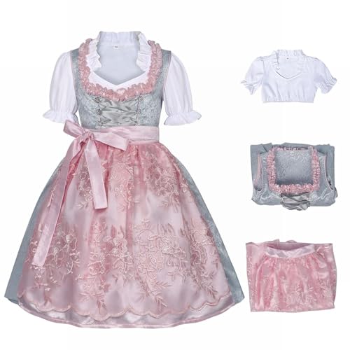 Toddler Kids Oktoberfest Clothes Traditional German Bavarian Dirndl Dress with Apron Halloween Beer Festival Outfits2
