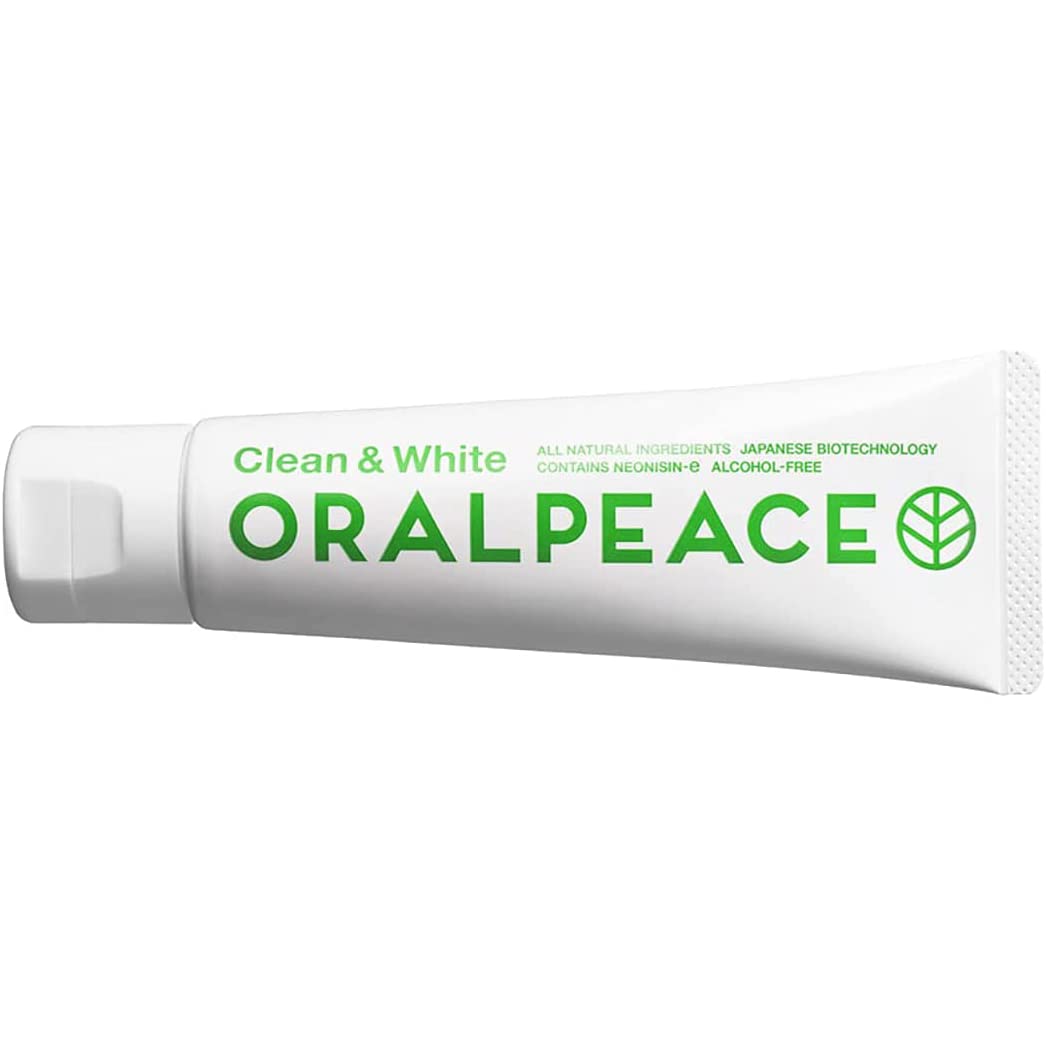 ORALPEACE(オーラルピース) クリーン＆ホワイト ネオナイシン-eとヒドロキシアパタイトのW配合 フッ素なしケミカルフリーのオーガニック歯磨きジェル 研磨剤・発泡剤無添加 妊婦や受験生も
