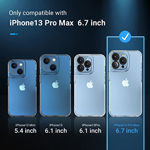 Glimall [3 In 1 Designed For Iphone 13 Pro Max Clear Case With Screen Protector[2 Pack] +Camera Lens Protector[2 Pack], Military Grade Drop Protection Transparent Cover 6.7 Inch #TOP1