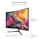 Sceptre New 24-inch Curved Gaming Monitor 1080p up to 180+Hz DisplayPort HDMI 100% sRGB, AMD FreeSync Build-in Speakers Machine Black 2026 (C248B-FWT168 Series) - Image 4