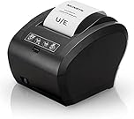 MUNBYN POS Receipt Printer USB Ethernet 80MM Thermal Printer, Black Supermarket Kitchen with Auto Cutter Support Cash Drawer, Windows, Mac, Linux, and Chrome OS