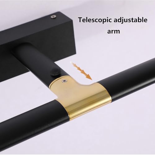 Apliques de Pared LED Espejo de 60cm en Aluminio Negro y Luz Cálida para Baño e Interior 2