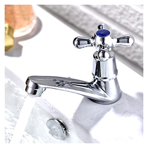 Robinet d'évier mono-eau en zinc avec poignée en croix pour toilettes