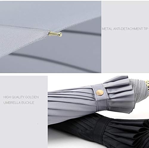 ThreeH Bamboo Stick Umbrella Auto Open Solid Color Fashionable and Simple 190T 16 Ribs,KS08 Pink - Image 5