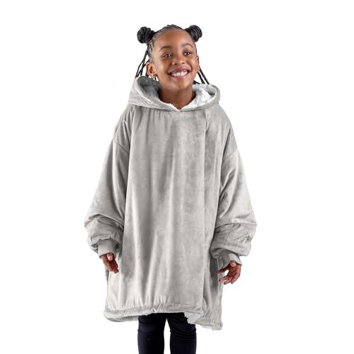 Image of Bare Home Wearable Blanket Hoodie - Soft Plush Sherpa - Warm and Cozy - Oversized Wearable Blanket