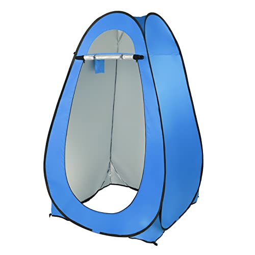 Pop Up Privacy Shower Tent, Vestidor o Cabina Portátil para Baño con Bolsa de Transporte para Camping, Playa o Tailgate, Azul