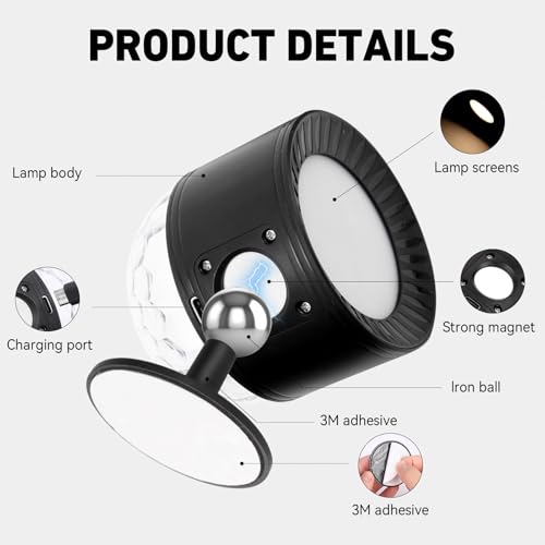 Lámparas de pared para dormitorio recargables con luces de discoteca para decoración interior 7