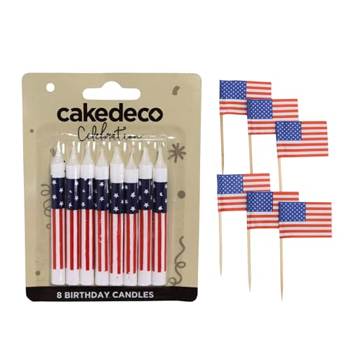 Bougies d'anniversaire patriotiques Oasis Supply à combustion lente et longue mèche 8,2cm