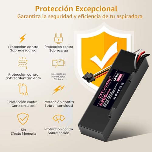 Miniatura 5 de Cityork 6200mah 14,4 V Batería De Repuesto Para Xiaomi Mop 2s Mop P Mop Pro, Batería Compatible Con Xiaomi Mijia Stytj02ym Xmstjqr2s Aspiradora Robot Batería