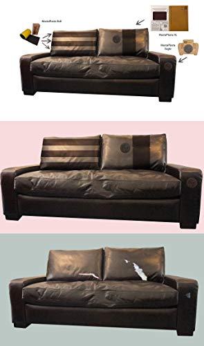 MastaPlasta Self-Adhesive Premium Leather Repair Patch, Large, Black - 8 x 4 Inch