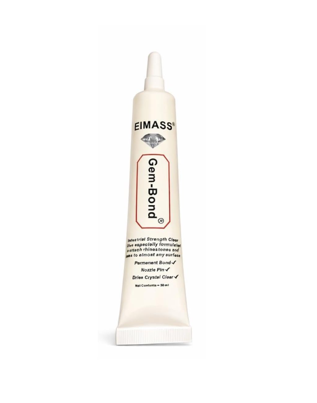 UK No,1 Rhinestone Glue, Gem-Bond® Premium Quality Clear Adhesive with Pin Nozzle, Industrial Gems Glue (1, 30ml)
