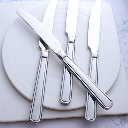 Dinner Knife Set of 4, 18/0 Stainless Steel 9.2-inch Flatware 4-Piece Table Knives Set, Cutlery Silverware Utensils Steak Knives Only, Dishwasher Safe, Mirror Polished - Thumbnail 2