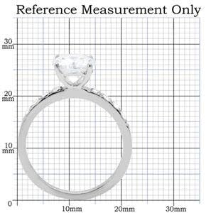 Women's Classic Cubic Zirconia Engagement Ring with Side Pave Stones