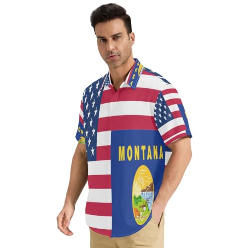 Chemise homme infroissable Montana finie la corvée de repassage pour le motif USA