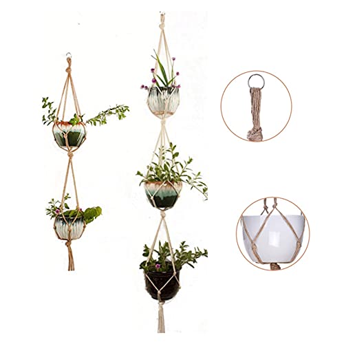 Pot de fleurs d'intérieur et d'extérieur suspendu en maille macramé balcon