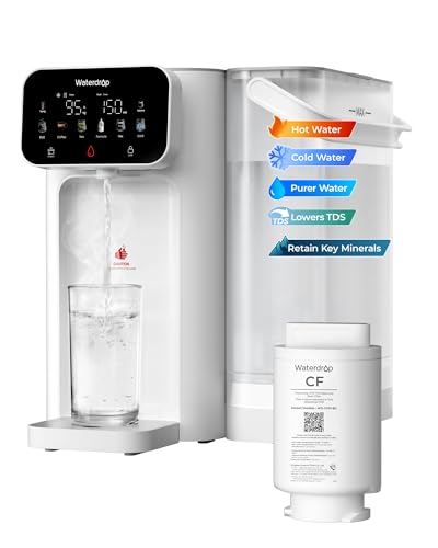 Waterdrop CT01 Instant Hot & Cold Filtered Water Dispenser Reduces TDS Limescale Chlorine Retain Main Minerals 8-Stage Filtration with UV Sterilization Various Temperature and Cup-size Presets
