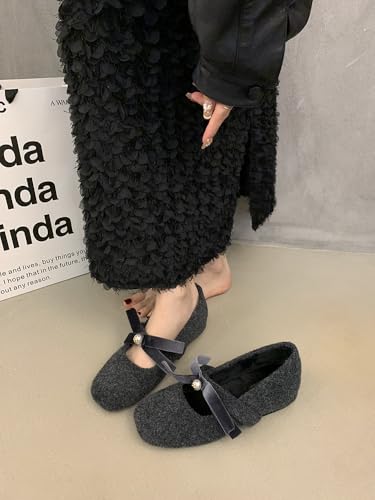 Women's Fashionable Bowknot Design Suede Flat Shoes, Casual Comfy Comfort Comfortable Round Toe Shoes for Daily Wear, Ballet, Lightweight Breathable for All Seasons2