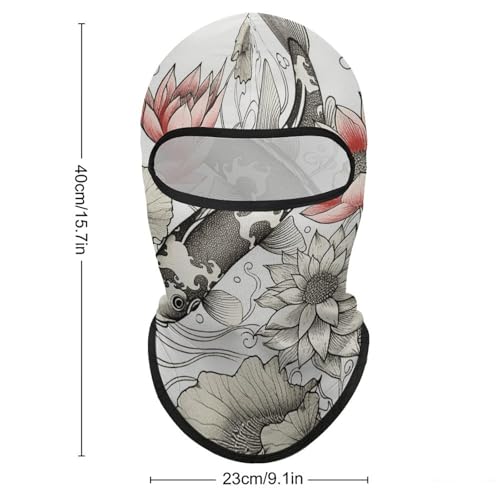 Máscara facial de pasamontaña con diseño de hojas de carpa japonesa para hombre y mujer, protección solar, transpirable, cubre todo el cabeza para senderismo, ciclismo, running y conducción miniatura 2