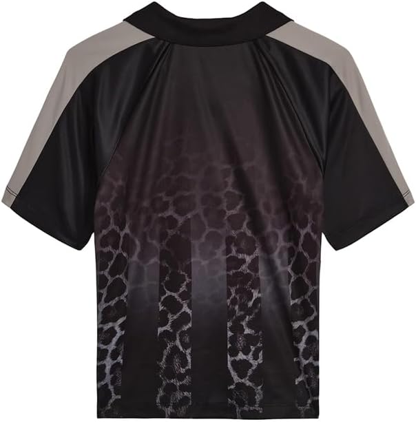 PUMA Kids Girls Animal Pack Poly Interlock Fashion Collared Short Sleeve Jersey Casual - Black