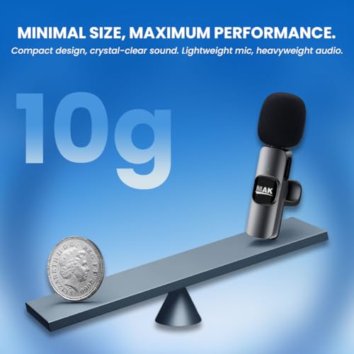 Image of MAK Dual Wireless Mic With Fur Windscreen, Noise Reduction Mic, Wireless Microphone for Youtubers, Vlogging, Recording, Compatible with Android /iOS /PC (Black, Single Mic)