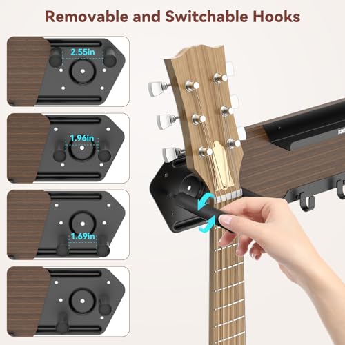 KDD Support Guitare Mural avec 4 Crochets Amovibles en Caoutchouc – Support Mural Guitare Double avec étagère – Porte Guitare en Bois – Accessoires de Guitare pour Guitare électrique Basse Ukulélé - Les Beatles, Paul McCartney, John Lennon, RIngo Starr, George Harrison KDD Support Guitare Mural avec 4 Crochets Amovibles en Caoutchouc - Support Mural Guitare Double avec étagère - Porte Guitare en Bois - Accessoires de Guitare pour Guitare électrique Basse Ukulélé – Image 6